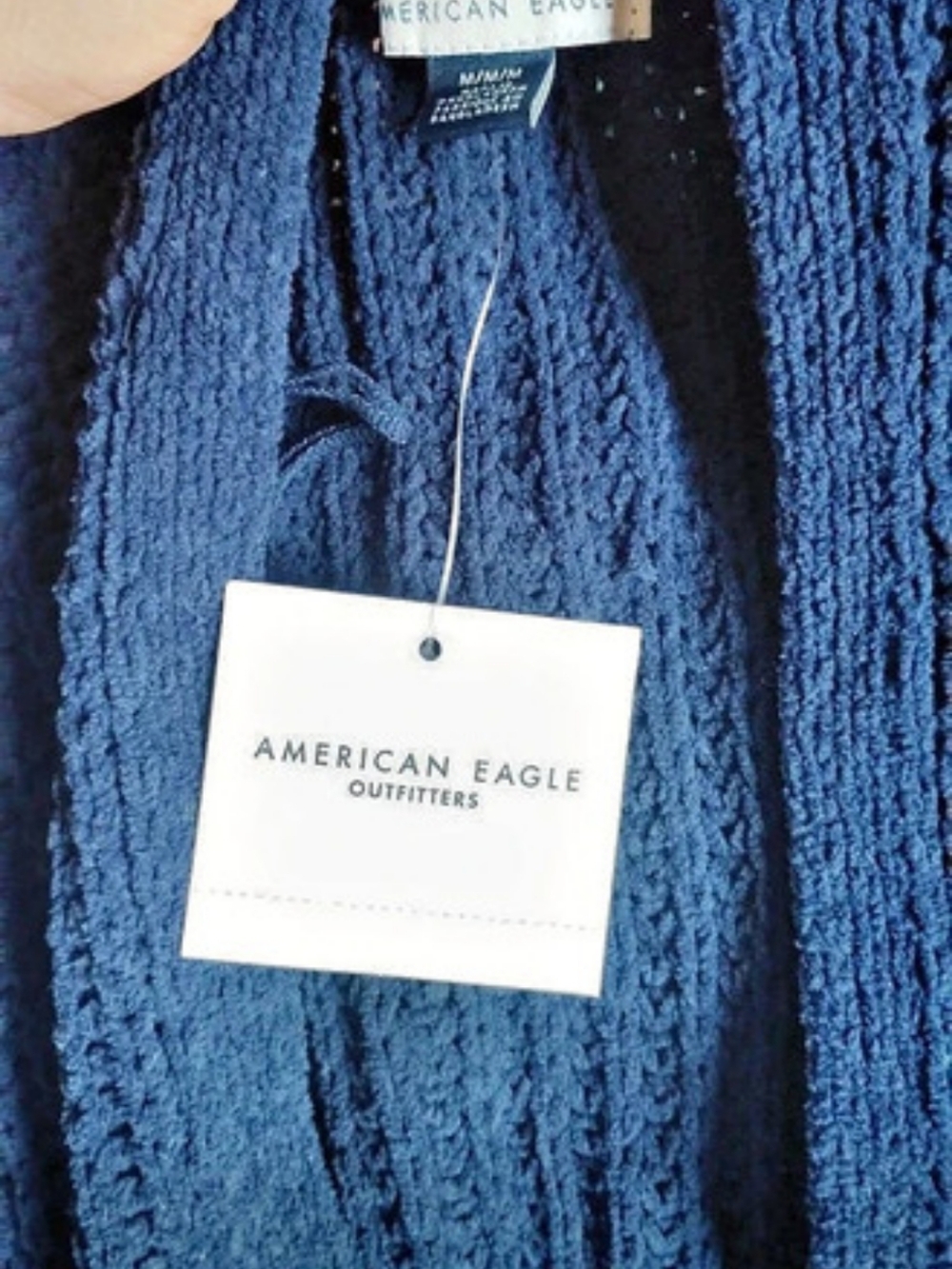 American Eagle Open-Front Cardigan Sweater Blue Medium - Picture 2 of 3